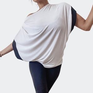 BCBG Maxazria color block white and black top size M (NWT)